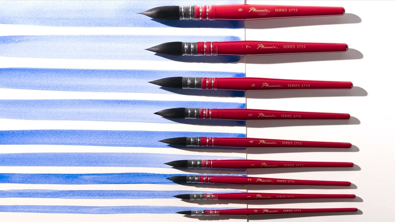 Phoenix Synthetic Squirrel Hair Mop Brush Set Review: Fine Point Detail & Medium Watercolor Brushes