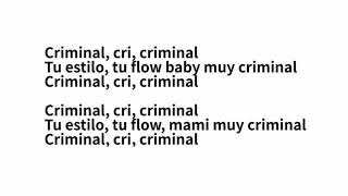 Video thumbnail of "Natti Natasha Ft Ozuna - Criminal LETRA"