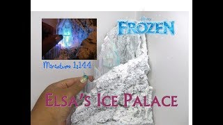 DIY Foam and Recycled Plastic Frozen Elsa Ice Palace Castle 1:144 Scale Dollhouse Miniature Lights!