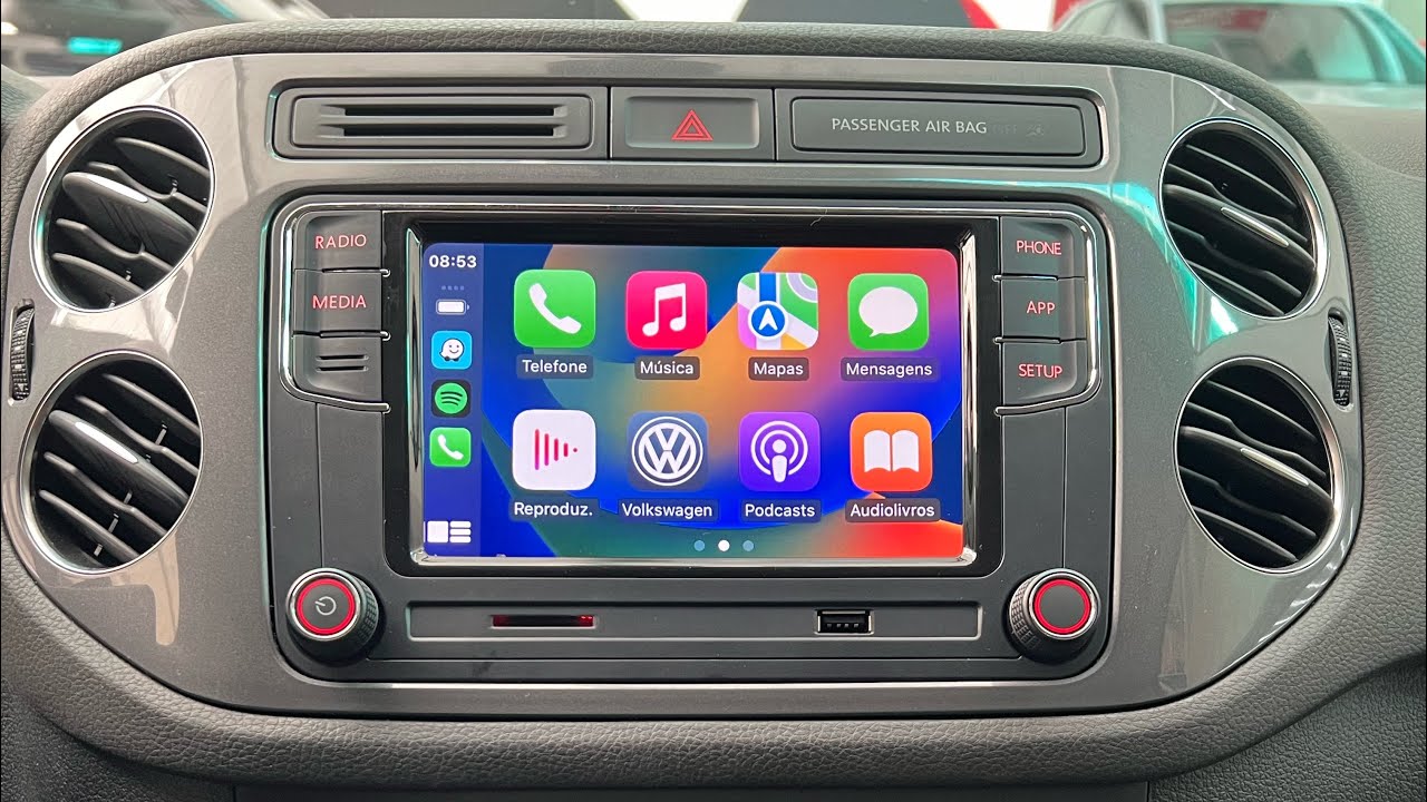 Tiguan 2013 - Up Grade Central Básica X Central VW com CarPlay e Android Auto - ArtsomAuto