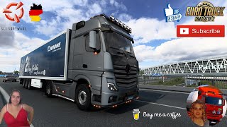 Euro Truck Simulator 2 (1.45) 

Mercedes Actros MP4 edit by Abdullah Genç Delivery in Germany DLC Korne Trailer by SCS Realistic Rain v4.2 [1.45] Cold Rain v0.3 [1.45] Animated gates in companies v4.1 [Schumi] Real Company Logo v1.8 [Schumi] Company addon v2.2 [Schumi] Trailers and Cargo Pack by Jazzycat Motorcycle Traffic Pack by Jazzycat Spring Graphics/Weather v4.9 (1.45) by Grimes Test Gameplay ITA Europe Reskin v1.3 by Mirfi + DLC's & Mods

For Donation and Support my Channel
https://paypal.me/isabellavanelli?loc....

#SCSSoftware #ETS2 #Ukraine #StopWar
Euro Truck Simulator 2   
Road to the Black Sea (DLC)   
Beyond the Baltic Sea (DLC)  
Vive la France (DLC)   
Scandinavia (DLC)   
Bella Italia (DLC)  
Special Transport (DLC)  
Cargo Bundle (DLC)  
Vive la France (DLC)   
Bella Italia (DLC)   
Baltic Sea (DLC)
Iberia (DLC) 
Heart to Russia (DLC)
Balkan (DLC) 

American Truck Simulator
New Mexico (DLC)
Oregon (DLC)
Washington (DLC)
Utah (DLC)
Idaho (DLC)
Colorado (DLC)
Wyoming (DLC) 
Texas ( DLC)
Montana (DLC) 

I love you my friends
Sexy truck driver test and gameplay ITA

Support me please thanks
Support me economically at the mail
vanelli.isabella@gmail.com

Specifiche hardware del mio PC:
Intel I5 6600k 3,5ghz
Dissipatore Cooler Master RR-TX3E 
32GB DDR4 Memoria Kingston hyperX Fury
MSI GeForce GTX 1660 ARMOR OC 6GB GDDR5
Asus Maximus VIII Ranger Gaming
Cooler master Gx750
SanDisk SSD PLUS 240GB 
HDD WD Blue 3.5" 64mb SATA III 1TB
Corsair Mid Tower Atx Carbide Spec-03
Xbox 360 Controller
Windows 11 pro 64bit