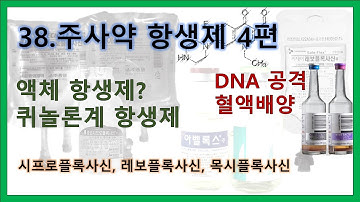 38. 주사약 항생제 4편 - 퀴놀론계 항생제 시프로플록사신, 레보플록사신, 목시플록사신. 혈액배양(blood culture)