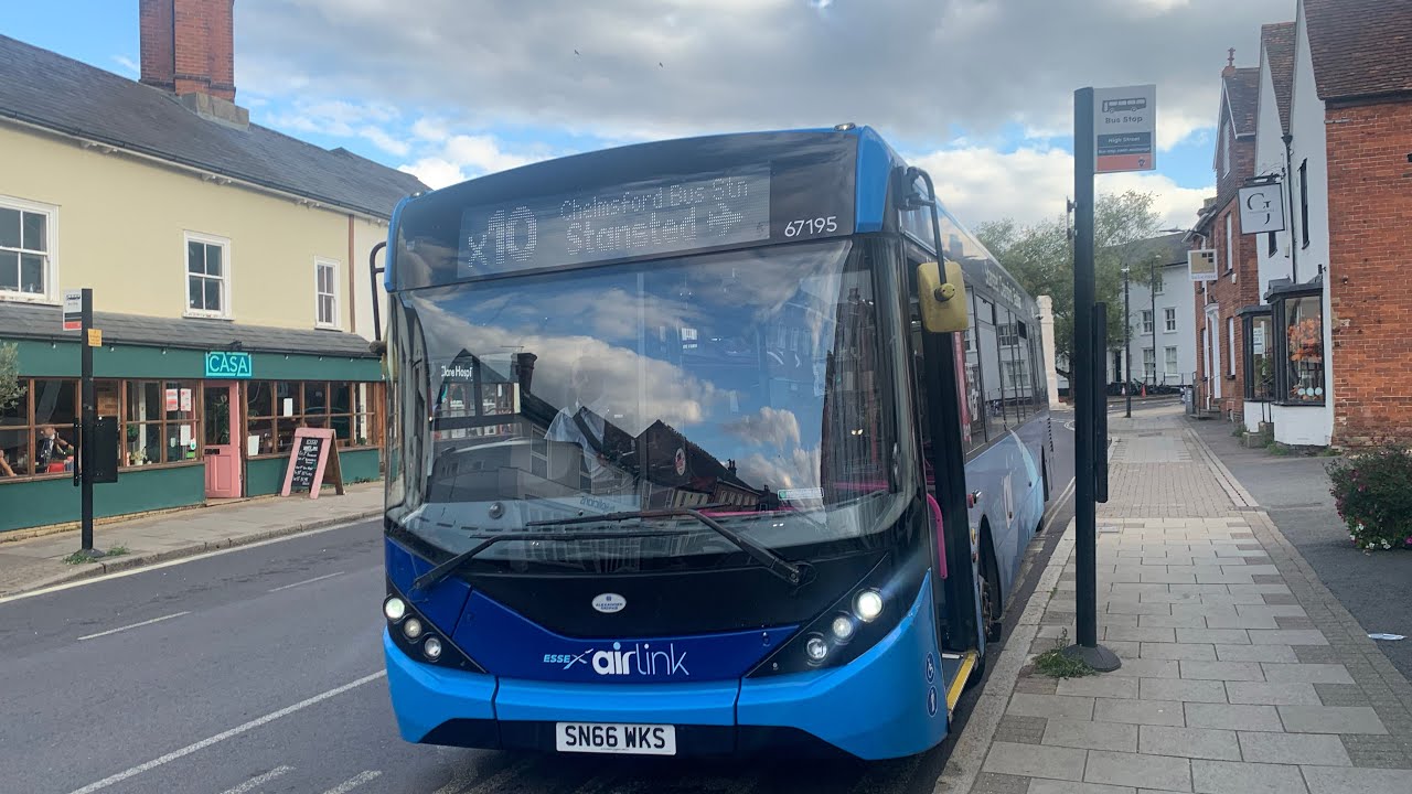 *Monster* First Essex 67195 working the X10 to Stansted Airport 