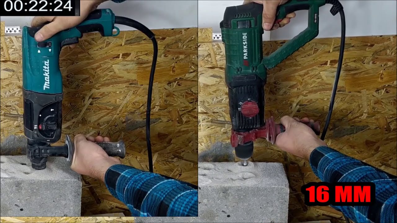 Parkside PBH1050 VS MAKITA HR2470-TEST Młotowiertarek