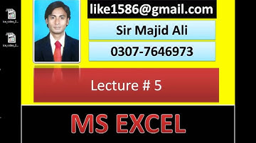MS Office | Excel | Ms Excel |Ms Excel  in Urdu| by |Sir Majid Ali| Lecture 5| Profit and Loss Sheet