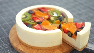 ชีสเค้กเยลลี่ผลไม้ [ไม่ใช้เตาอบ & ง่ายสุดๆ] Fruit Jelly CheeseCake