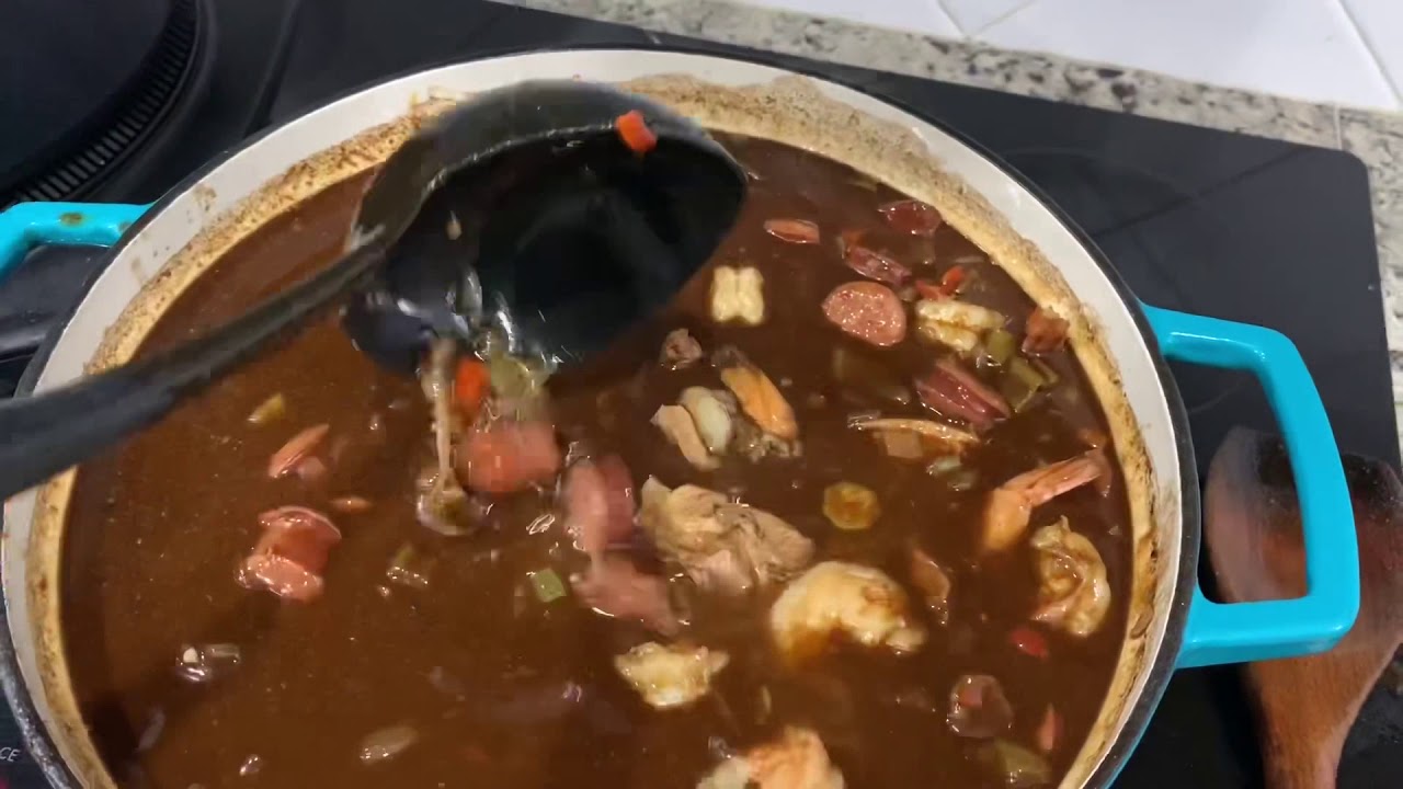 Boil Base Gumbo with Chicken, Sausage and Shrimp - YouTube