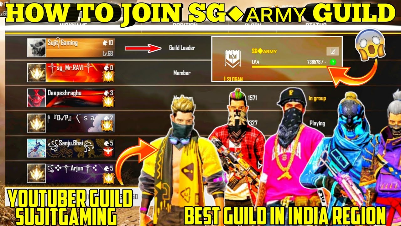 HOW TO JOIN BEST GUILD, FREE FIRE ONE OF THE BEST GUILD SG ...