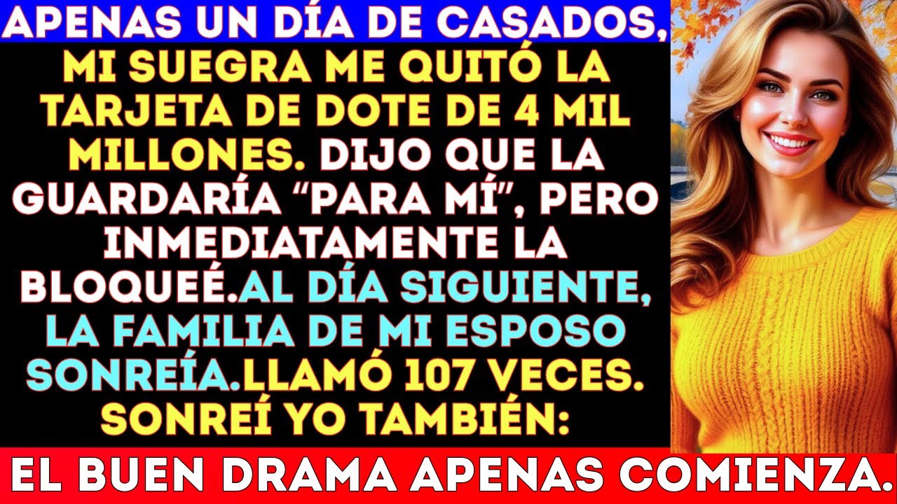 Un día de casados, mi suegra me quitó la tarjeta de dote de 4 mil millones: Que la cuide mamá por