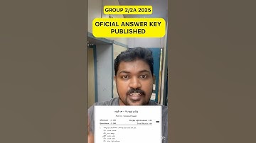 GROUP 2 2025 | Official Answer Key Published | #tnpsc #group2 #tnpscgroup2 #tnpscgroup2a