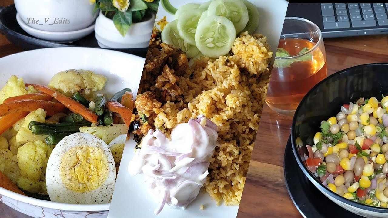 “Simple & Healthy Full Day Meals | Steamed Veggies, Kuska Lunch & Peanut Corn Snack”