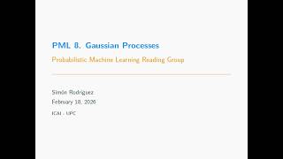 Famous 8. Gaussian Processes || Probabilistic ML Reading Group Profile