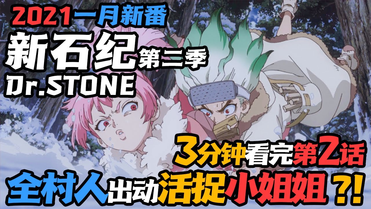 新石纪第二季2 第二集 21 一月新番新石纪 石纪元dr Stone 动画解说全村人出动活捉体操小姐姐 琥珀千空幻