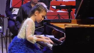 Snezhana Zhuzhgova,11 years;W.A. Mozart Piano Concerto No. 12 in A major - Allegro, K. 414; 24.01.20