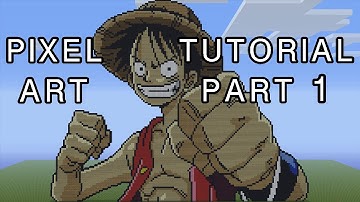 Minecraft Pixel Art Tutorial - Luffy One Piece Part 1