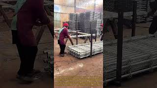 Massive Metal Galvanizing Plant Workers Moving Like Clockwork: Ringlock Scaffolding Manufacturing