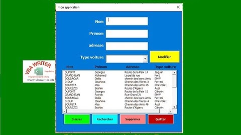 VBA MAGIQUE/ Modifier base des données depuis UserForm directement/ sans codage_16. www.VbaWriter.ch
