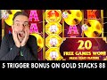FIVE TRIGGER BONUS 😱 Gold Stacks 88 at Agua Caliente Casino