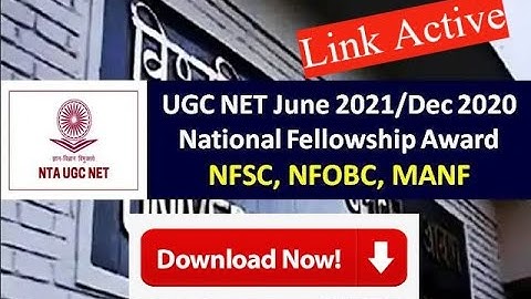 Download UGC NET NFSC, NFOBC & MANF Jrf Award Letter for Dec 2020 & June 2021 - ugcnetonline.in
