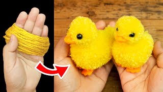 How To Make A Pom Pom Easy Steps - Diy Pom Pom Duck Yarn - How To Make Easy Pom Pom Animals