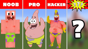 Pixel Art (NOOB vs PRO vs HACKER vs GOD) Patrick in Minecraft