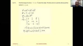 Find the torque of a force 7i   3j - 5k about the origin. The force acts on a particle whose positio