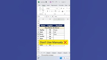 Master the IF Function for Pass/Fail Results in Excel | #ExcelFunction #IFStatement #Excel