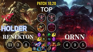 RW Holder Renekton vs Ornn Top - KR Patch 10.20