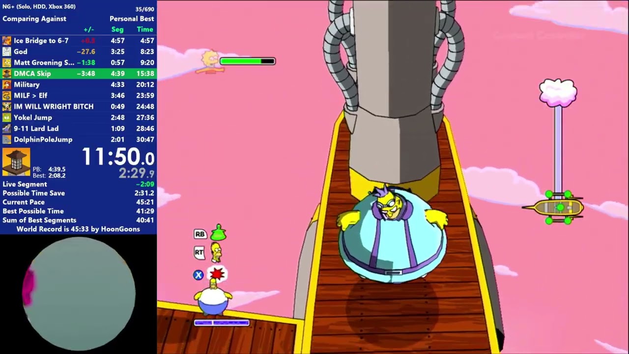 The Simpsons Game (X360) NG+ Speedrun in 