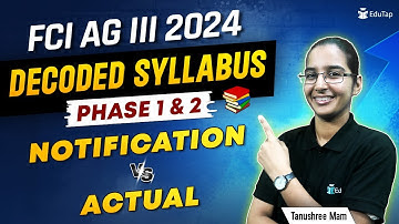 FCI AG 3 General Syllabus 2024 | FCI Assistant Grade 3 Phase 1 & Phase 2 Syllabus |FCI Full Syllabus