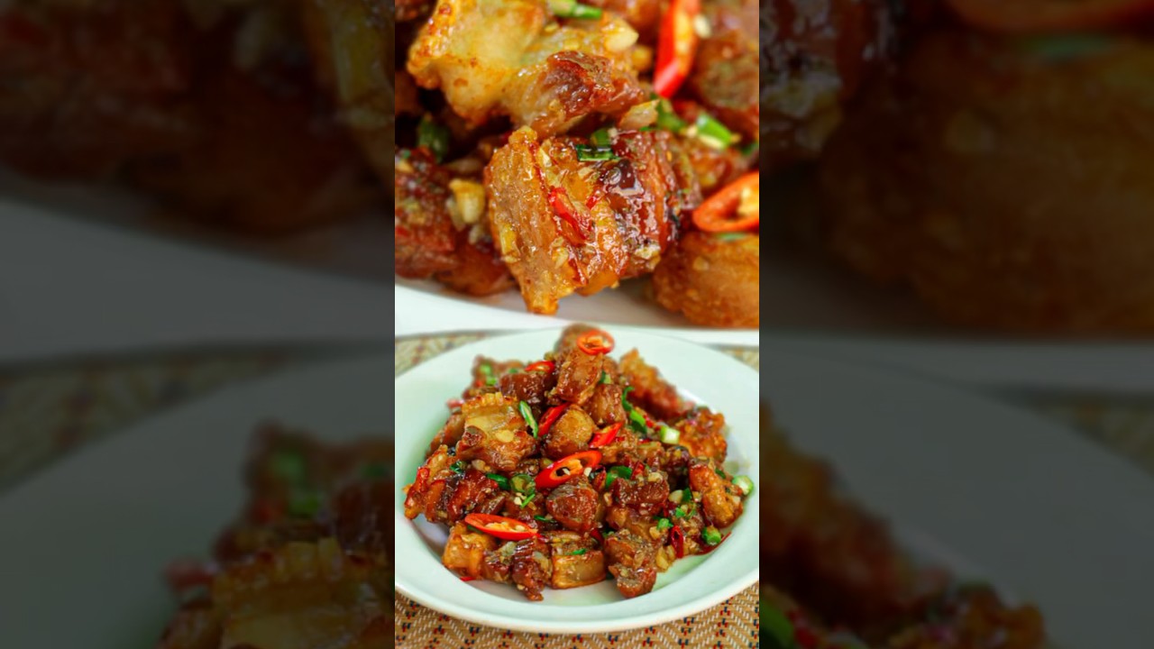 Tasty Spicy Crispy Pork Belly Easy Recipe | Thai Pork Belly Recipe #shorts #food #cooking #thaifood