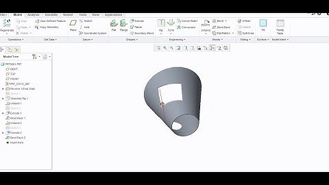 Revolve & Sketched Rip Command in Sheet Metal Creo