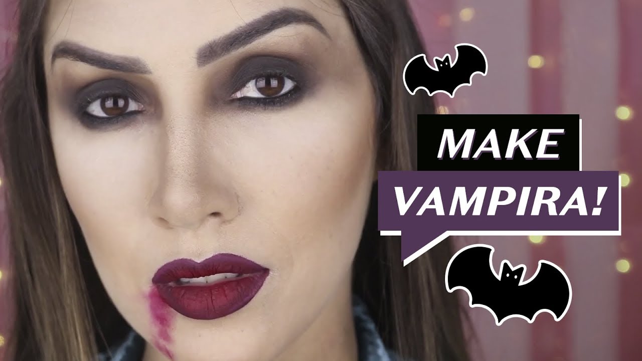 MAQUIAGEM VAMPIRA 🕇 MUITO FÁCIL E SIMPLES, Especial de Halloween