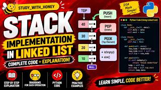 Stack Implementation Using Linked List in Python | Push, Pop & Peek | DSA