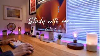 8-Hour Study with Me | Pomodoro Timer, Lofi Relaxing Music | Day 117