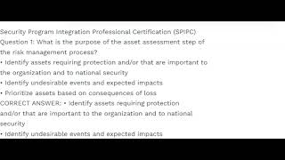 Security Program Integration Professional Certification (SPIPC)