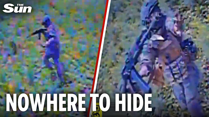 Russian soldier tries to outrun drone before throwing rifle at it - and fails