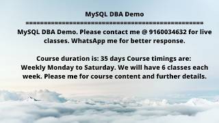 MySQL DBA Demo