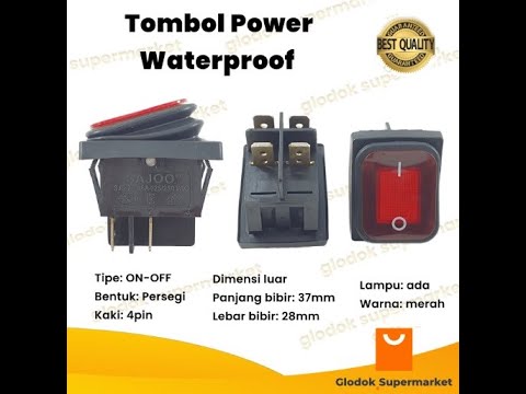 Saklar Waterproof 4 pin On Off Tombol Rocker Water Proof 2 Posisi - YouTube