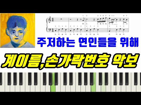 주저하는 연인들을 위해  (손가락번호,계이름 악보) - 잔나비 