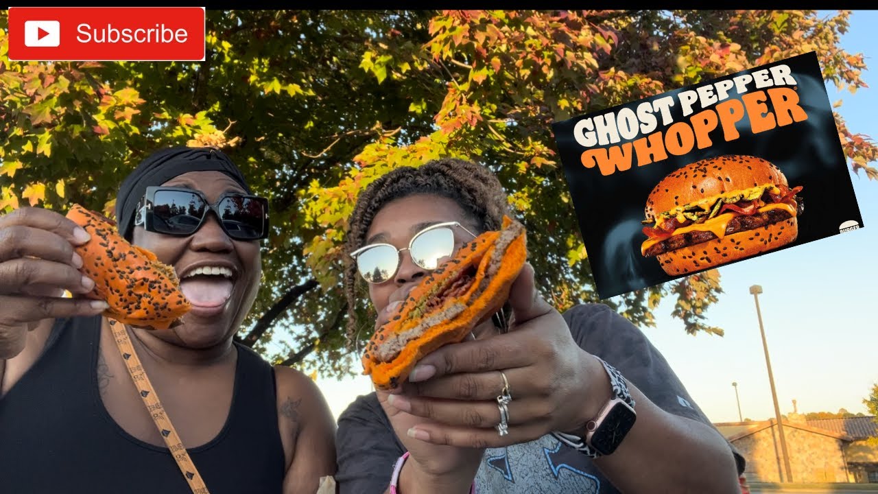 BURGER KING GHOST PEPPER WHOPPER REVIEW W/ cindyeateatz YouTube