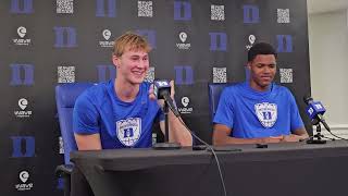 Duke Basketball Players Drew Scharnowski and Cameron Williams Talk at Media Day