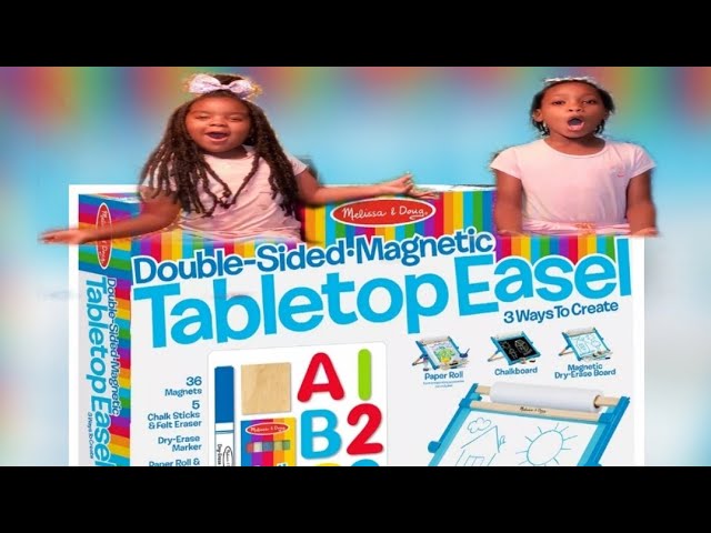 Double-Sided Tabletop Easel - Blue Felt & Magnetic/Wipe Off Boar