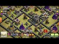 Destroy maxed th9 using th8 troops(COC)