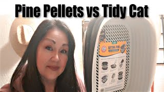 THE BEST & CHEAPEST CAT LITTER EVER | Pine Pellets vs Tidy Cat!