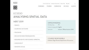 Roger Bivand: Analysing spatial data (ECS530 04)