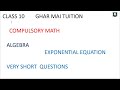 SEE...Compulsory Math. Algebra. Exponential Equation..Basic Concepts.Very Short Questions..Part IX..