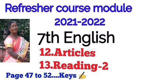 Refresher course module 2021-2022@dm-1965 /7th English