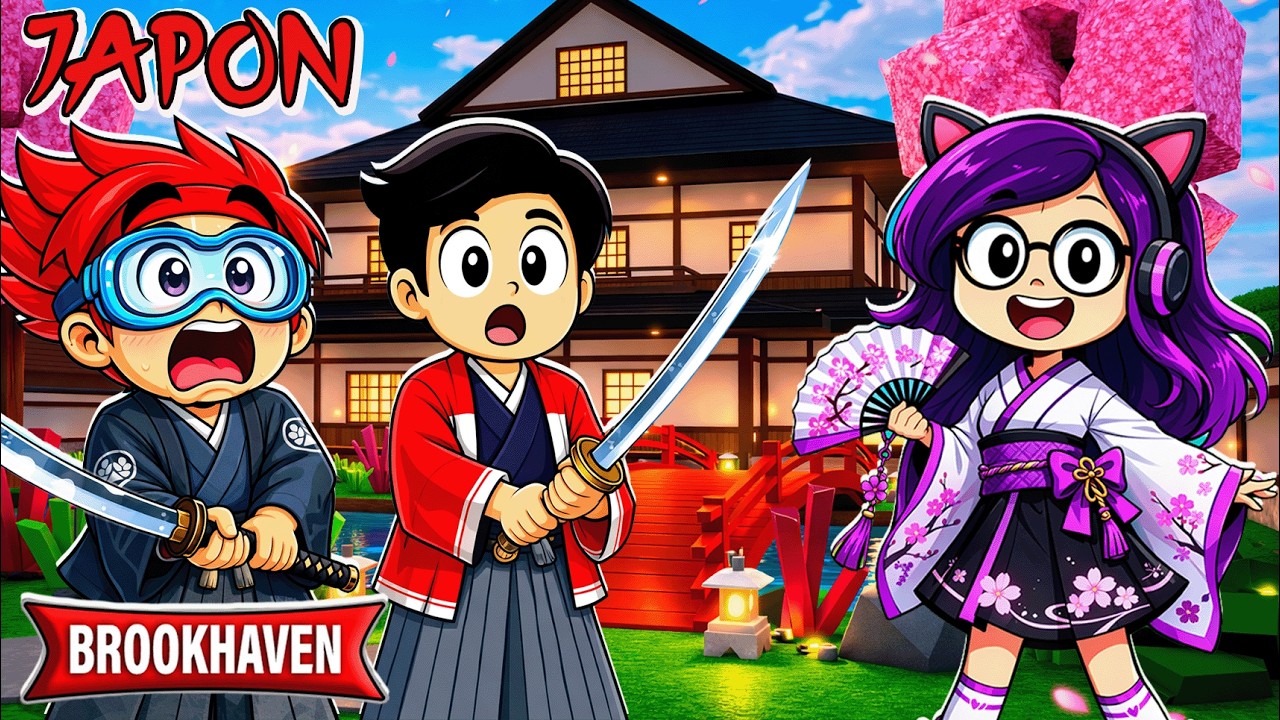 FAMILY JUEGA DE VACACIONES EN JAPON en BROOKHAVEN ROBLOX | Kori
