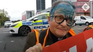 Climate Activist nearly RUN OVER